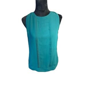 Zara Green  Sleeveless Blouse Pleated Front Women's Size S